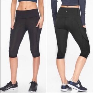 Athleta All In Black Capri Cropped Legging | Size M
